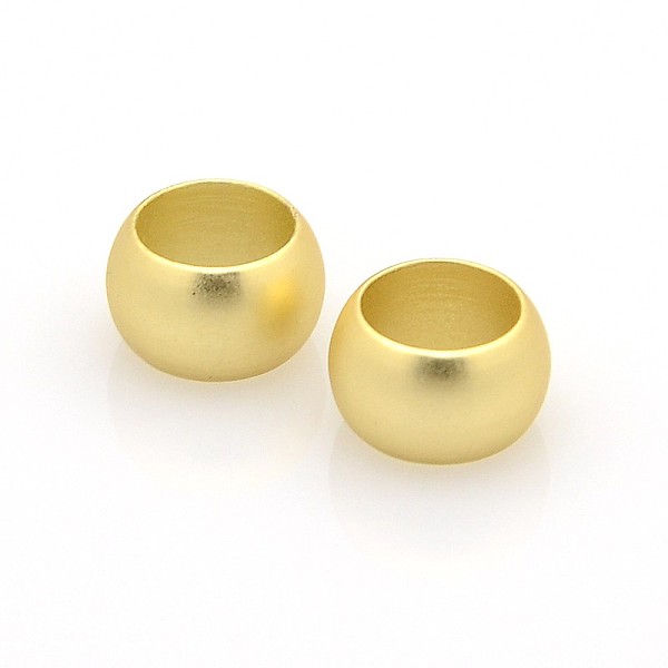 

PandaHall Brass Large Hole Rondelle Beads, Golden, 9x5mm, Hole: 6mm Brass Rondelle