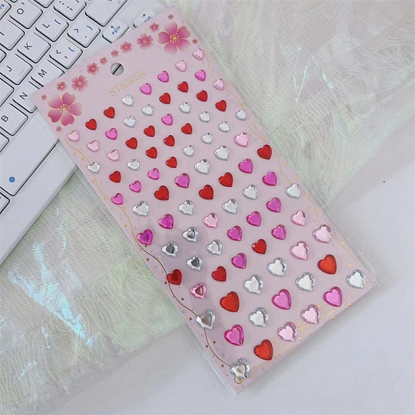 

PandaHall Resin Self-Adhesive Stickers, Decorative Stickers, Red, 165x115mm Resin Flat Round Red