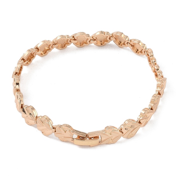 

PandaHall Brass Link Chain Bracelets for Women Men, Light Gold, Heart, 7-1/4 inch(18.5cm), Link: 8.5x9x3mm Brass Heart