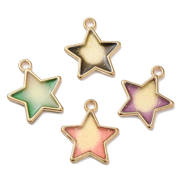 

PandaHall Rack Plating Alloy Epoxy Resin Pendants, Glitter Star Charms, Long-Lasting Plated, Cadmium Free & Nickel Free & Lead Free, Golden..., Multicolor