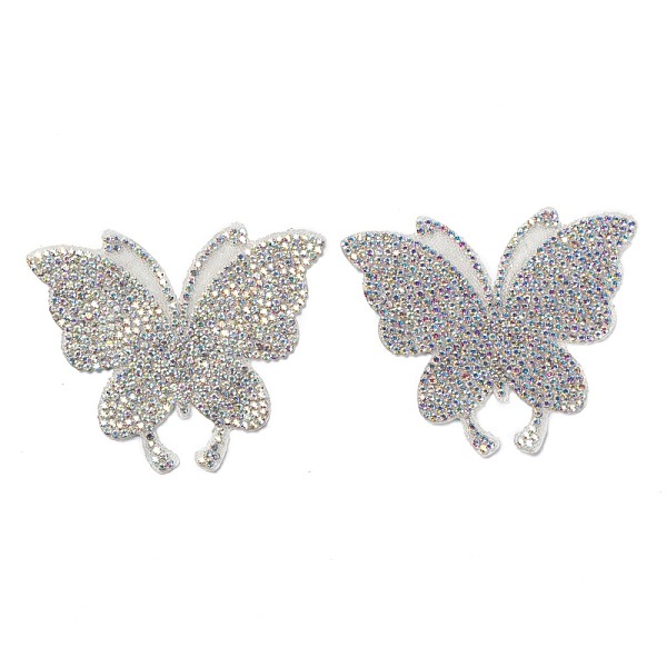 

PandaHall Butterfly Glass Rhinestone Patches, Iron/Sew on Appliques, Costume Accessories, for Clothes, Bag Pants, Shoes, Cellphone Case..., Clear
