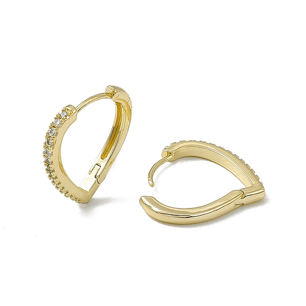 

PandaHall Clear Cubic Zirconia Teardrop Hoop Earrings, Rack Plating Brass Jewelry for Women, Lead Free & Cadmium Free, Real 18K Gold Plated...