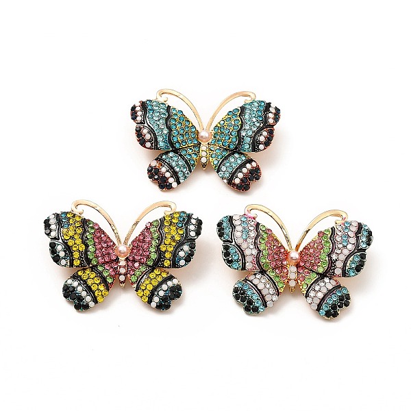 

PandaHall Rhinestone Butterfly Lapel Pin with ABS Pearl Beaded, Golden Alloy Badge for Backpack Clothes, Cadmium Free & Lead Free, Mixed..., White