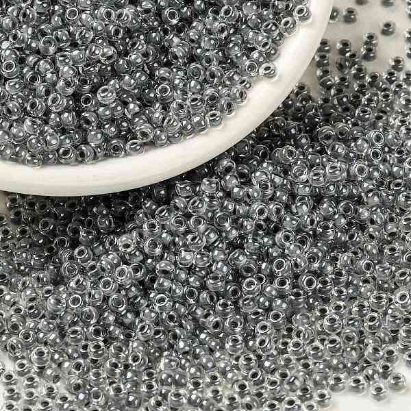

PandaHall MIYUKI Round Rocailles Beads, Japanese Seed Beads, 8/0, (RR240) Gray Lined Crystal, 3mm, Hole: 1.1mm, about 19000~20500pcs/pound...