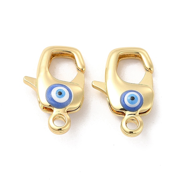 

PandaHall Brass Lobster Claw Clasps, with Enamel, Real 18K Gold Plated, Long-Lasting Plated, Evil Eye Pattern, Blue, 20x12.5x6~7mm, Hole...