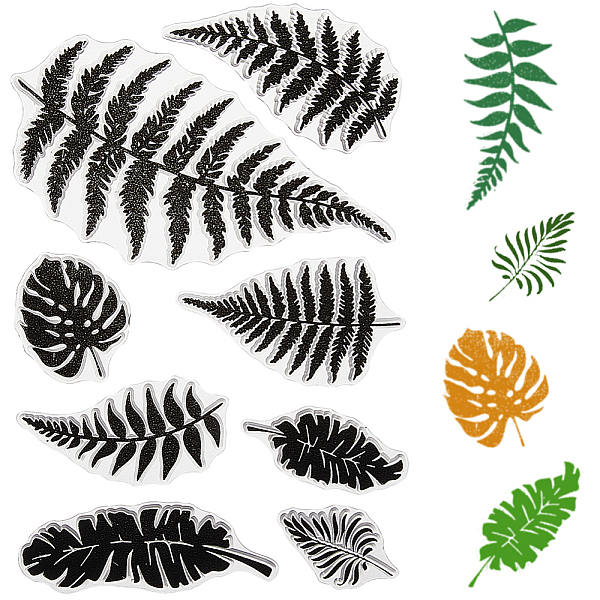 

PandaHall CRASPIRE Leaf Clear Rubber Stamps Plants Ferns Turtleback Leaf Reusable Retro Transparent Silicone Stamp Seals for Journaling Card...
