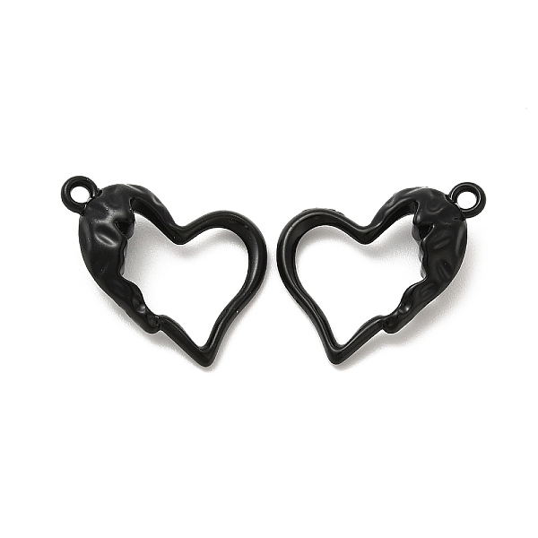 

PandaHall Spray Painted Alloy Pendants, Hollow Heart Charm, Black, 21x15.5x0.6mm, Hole: 1.6mm Alloy Heart Black