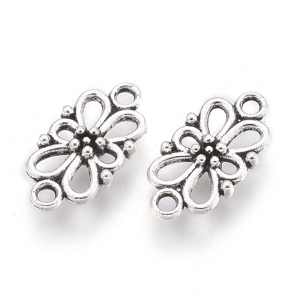 

PandaHall Tibetan Style Links/Connectors, Flower, Lead Free and Cadmium Free, Antique Silver, 16x8x3.5mm, Hole: 1.5mm Alloy Flower