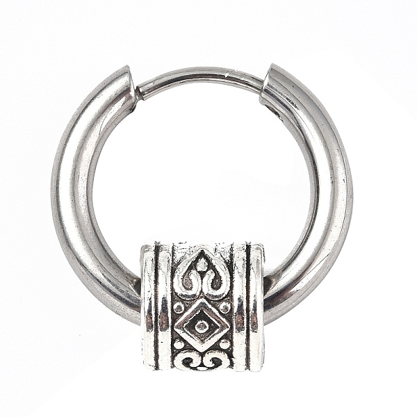 

PandaHall 304 Stainless Steel Hoop Earrings, Zinc Alloy Tube Earring for Women, Antique Silver & Stainless Steel Color, 17mm, Pin: 1mm 304...