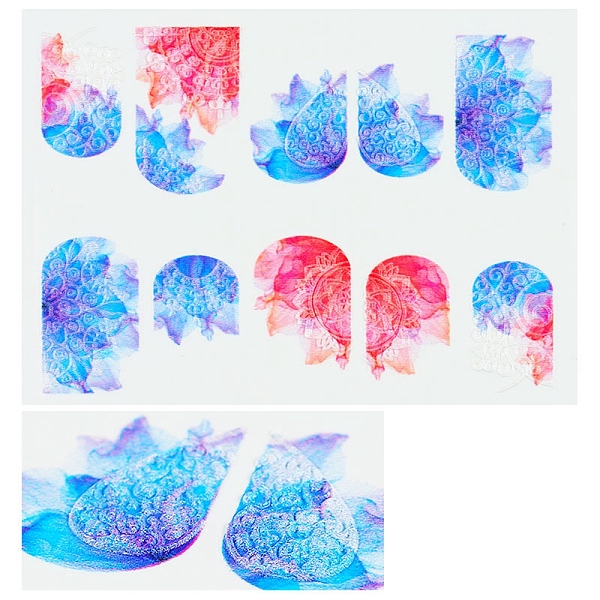 

PandaHall 5D Nail Art Water Transfer Stickers Decals, Flower, Colorful, 8.2x6.4cm Paper Flower
