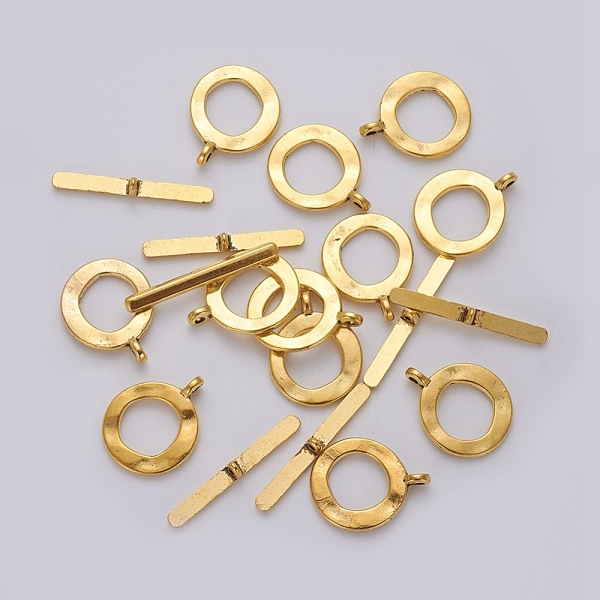 

PandaHall Tibetan Style Alloy Toggle Clasps, Ring, Antique Golden, Lead Free, Cadmium Free and Nickel Free, Size: Ring: 17mm wide, 21mm long...