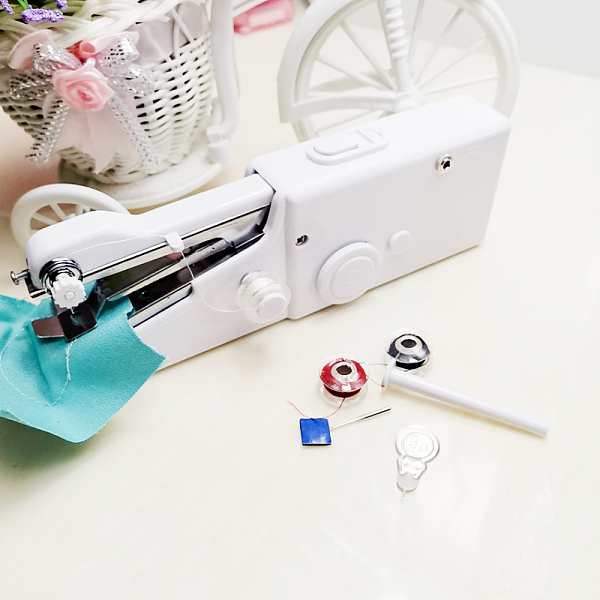

PandaHall Hand Sewing Machine, Portable Multi-Function Home Assistant, Mini Handheld Cordless Portable Sewing Machines, For Repairing..., White