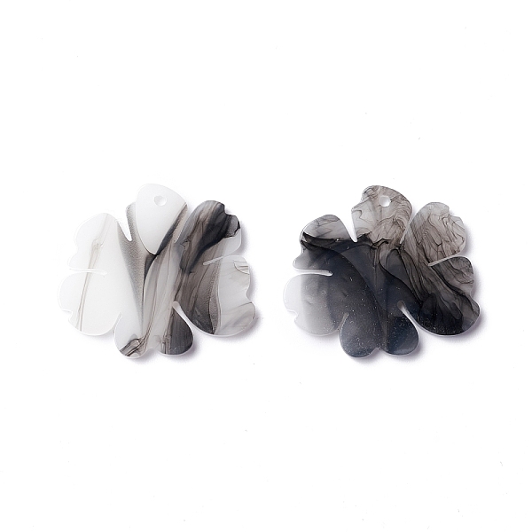 

PandaHall Opaque Acrylic Pendants, Flower, Black, 25x28x2mm, Hole: 2mm Acrylic Flower Black