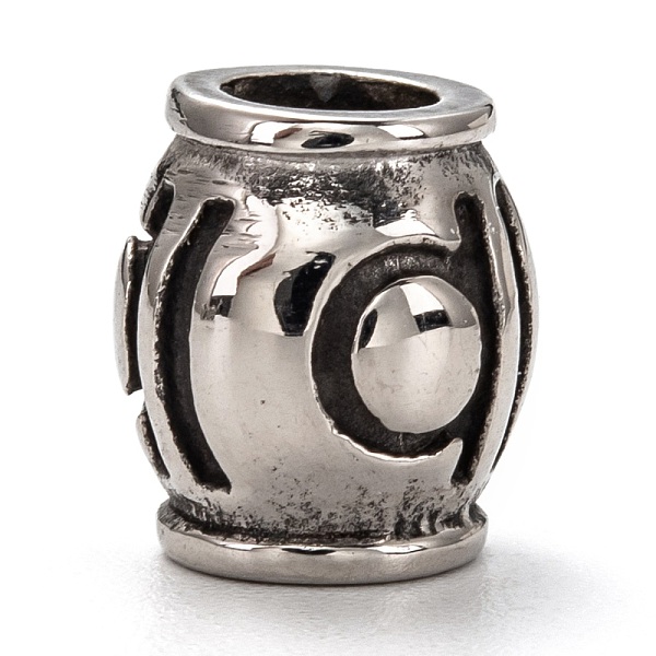 

PandaHall 304 Stainless Steel European Beads, Large Hole Beads, Barrel, Antique Silver, 11.5x10mm, Hole: 5mm 304 Stainless Steel Barrel