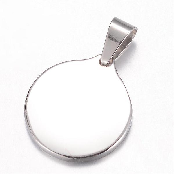 

PandaHall 304 Stainless Steel Pendants, Blank Stamping Tag, Flat Round, Stainless Steel Color, 26x23x2.5mm, Hole: 9x5mm 304 Stainless Steel...