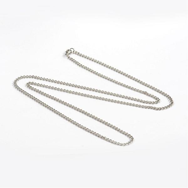 

PandaHall 304 Stainless Steel Necklaces, Curb Chain Necklaces, with Lobster Claw Clasps, Faceted, Stainless Steel Color, 29.5 inch(74.9cm)...