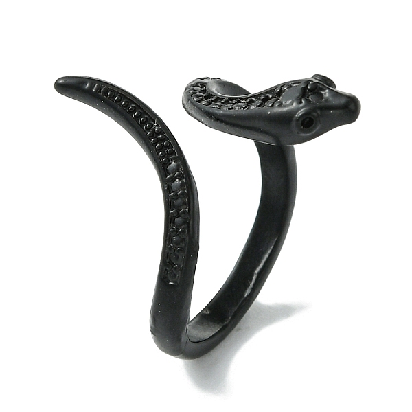 

PandaHall Alloy Snake Open Cuff Rings, Lead Free & Cadmium Free, Black, 23mm, Inner Diameter: 17mm Alloy Snake