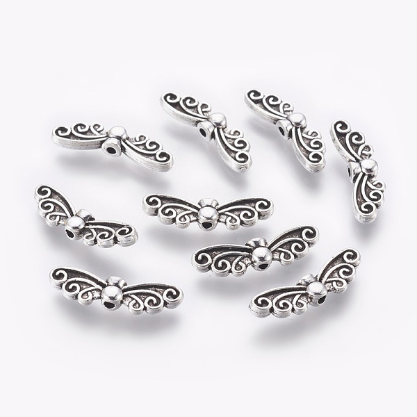 

PandaHall Tibetan Style Alloy Beads, Lead Free & Cadmium Free, Butterfly, Antique Silver, Size: about 7mm wide, 22mm long, hole: about 1mm...
