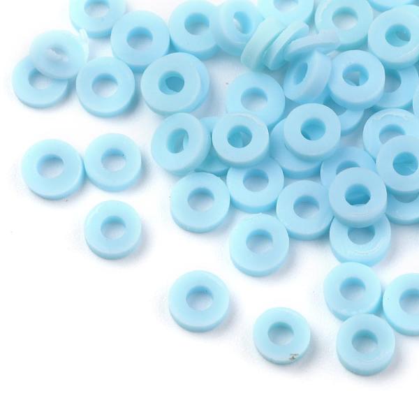 

PandaHall Handmade Polymer Clay Beads, for DIY Jewelry Crafts Supplies, Disc/Flat Round, Heishi Beads, Sky Blue, 4x1mm, Hole: 1mm, about...