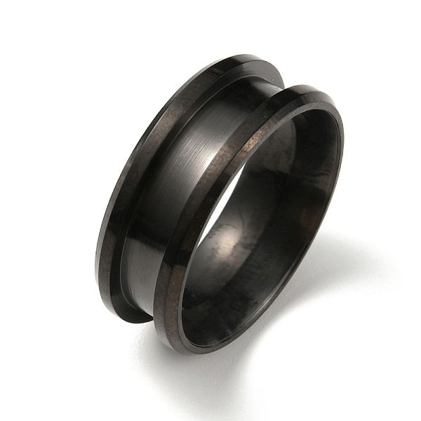 

PandaHall 304 Stainless Steel Grooved Finger Ring Settings, Ring Core Blank, for Inlay Ring Jewelry Making, Electrophoresis Black, US Size 9...