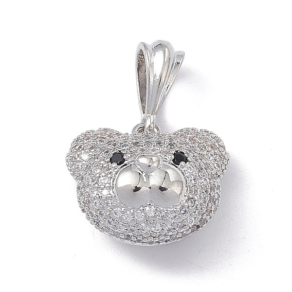 

PandaHall Brass Micro Pave Cubic Zirconia Pendants, Bear Head Charm, Platinum, Clear, 16.5x18.5x11mm, Hole: 6.5x3mm Brass+Cubic Zirconia...