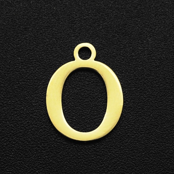 

PandaHall 201 Stainless Steel Charms, Laser Cut, Letter, Golden, Letter.O, 12x9x1mm, Hole: 1.5mm 201 Stainless Steel Letter O