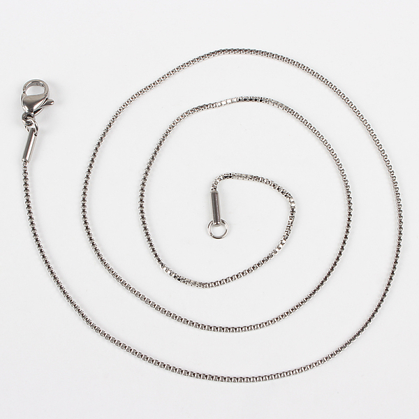 

PandaHall 304 Stainless Steel Venetian Chain Necklace Making, with Lobster Claw Clasps, Stainless Steel Color, 17.7 inch(45cm) 304 Stainless...