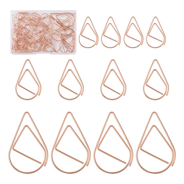 

PandaHall 200Pcs 3 Style Carbon Steel Paper Clips, Bookmark Marking Clips, Teardrop, Rose Gold, 25.5~49.5x15.5~29.5x0.8~1mm Carbon Steel...
