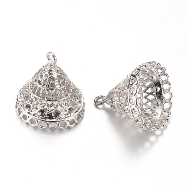 

PandaHall Alloy Pendant Bail Rhinestone Settings, Cadmium Free & Lead Free, Tassel Cap Bail, Cone, Platinum, Fit for 2.5mm rhinestone...