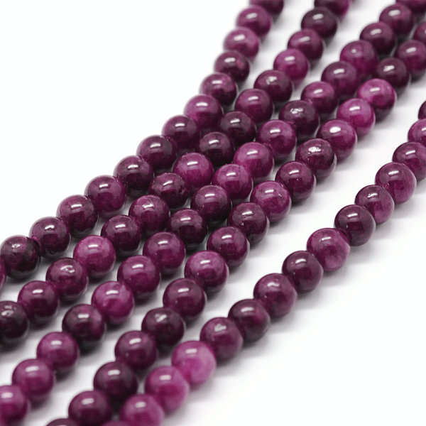 

PandaHall Natural Yellow Jade Beads Strands, Round, Dyed, Purple, about 10mm in diameter, hole: 1mm, about 40 pcs/strand, 16 inch Yellow...