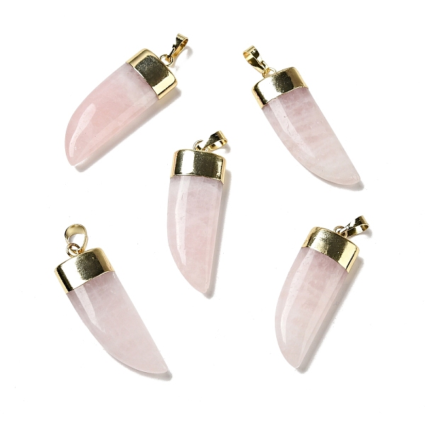 

PandaHall Natural Rose Quartz Pendants, with Golden Tone Brass Findings, Dagger Shape, 41~42x15~16x6.5~7.5mm, Hole: 5x7.5mm Rose Quartz...