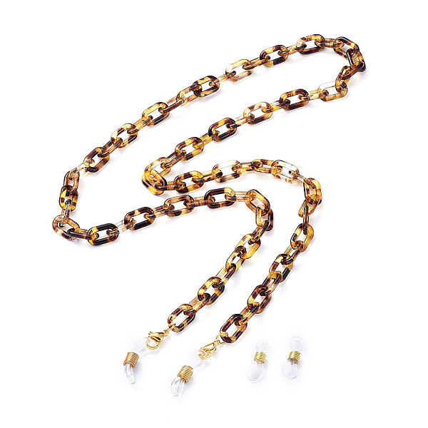 

PandaHall Eyeglasses Chains, Neck Strap for Eyeglasses, with Acrylic Paperclip Chains, 304 Stainless Steel Lobster Claw Clasps and Rubber..., Gold