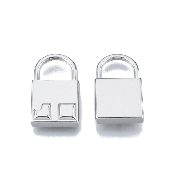 

PandaHall Rack Plating Alloy Pendants, Cadmium Free & Nickel Free & Lead Free, Lock, Platinum, 19.5x12x3.5mm, Hole: 6x8mm Alloy Lock
