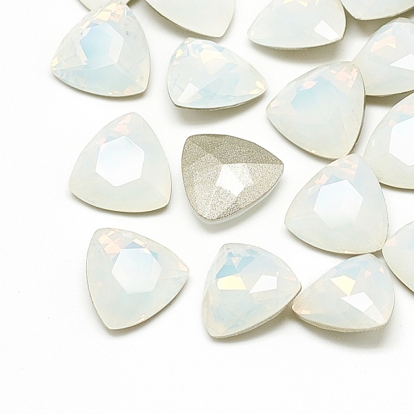 

PandaHall DIY Pointed Back K9 Glass Rhinestone Cabochons, Random Color Back Plated, Faceted, Triangle, 12x12x4.5mm Glass Rhinestone Triangle..., White