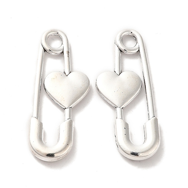 

PandaHall Tibetan Style Alloy Pendants, Paper Clip with Heart Charm, Antique Silver, 30.5x12.5x2mm, Hole: 3mm, 250pcs/500g Alloy Others