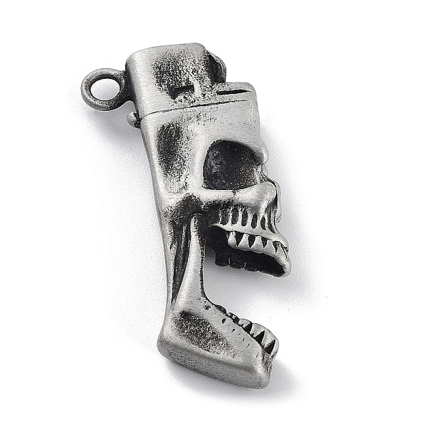 

PandaHall Tibetan Style Alloy Pendant, Frosted, Skull Charm, Antique Silver, 43.5x20.5x8.5mm, Hole: 3.2mm Alloy Skull