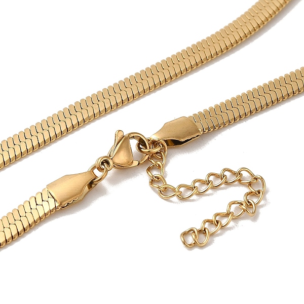 

PandaHall 304 Stainless Steel Snake Chains Necklaces for Women, Golden, 16.38x0.20 inch(41.6x0.5cm) 304 Stainless Steel Snake