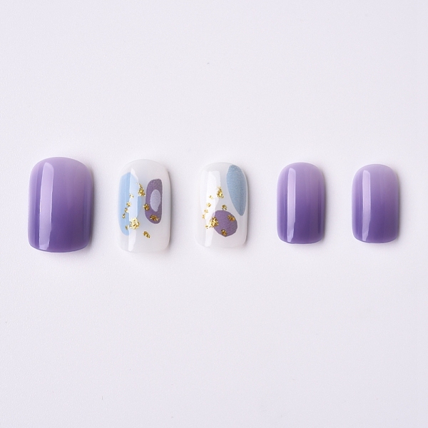 

PandaHall Plastic Square Round Corners Full Cover False Nail Tips, with Glue and Glitter Powder, Practice Manicure Nail Art Tool, Medium..., Purple