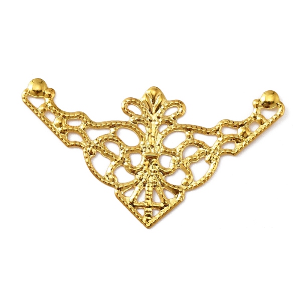 

PandaHall Iron Filigree Joiners Links, Triangle, Golden, 26x48x0.5mm Iron Triangle