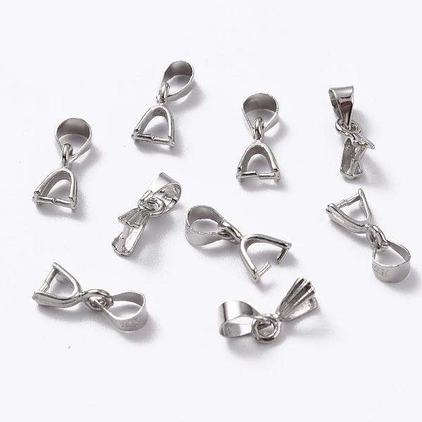 

PandaHall Brass Ice Pick Pinch Bails, Platinum, 9mm, Hole: 4x5mm Brass