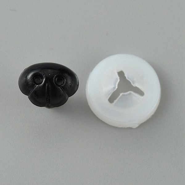 

PandaHall Plastic Dog Safety Craft Noses, with Spacer, for DIY Doll Toys Puppet Plush Animal Making, Black, 16x10x7.5mm, Pin: 4.5mm Plastic...