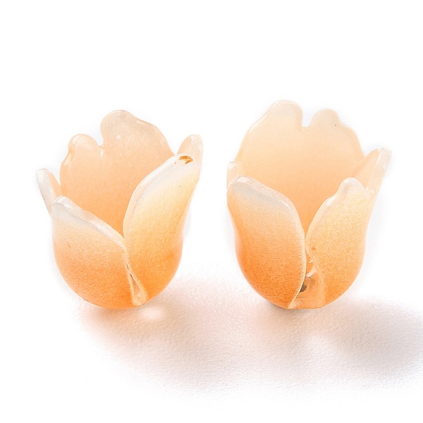 

PandaHall 4-Petal Opaque Acrylic Bead Caps, Orange Flower, Open Cuff Rose, Light Salmon, 12~13x11~13x12~13mm, Hole: 1.2mm Acrylic