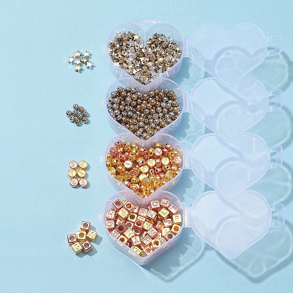 

PandaHall 638Pcs CCB Plastic Beads, Star & Round & Cube & Flat Round, Mixed Color, 5~7x4~7x3.5~7mm, Hole: 1.2~3.5mm Plastic Mixed Shapes