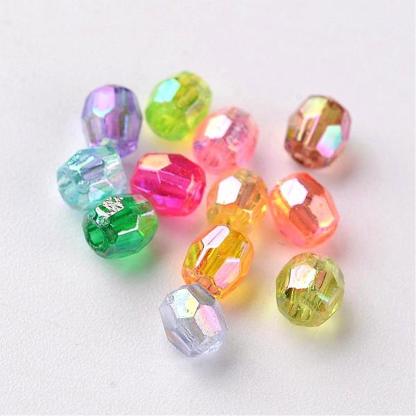 

PandaHall AB Color Plated Eco-Friendly Transparent Acrylic Barrel Beads, Faceted, Mixed Color, 4x4mm, Hole: 1mm, about 13333pcs/500g Acrylic..., Multicolor
