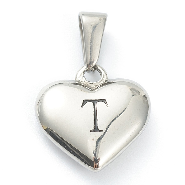 

PandaHall 304 Stainless Steel Pendants, Heart with Black Letter, Stainless Steel Color, Letter.T, 16x16x4.5mm, Hole: 7x3mm 304 Stainless...