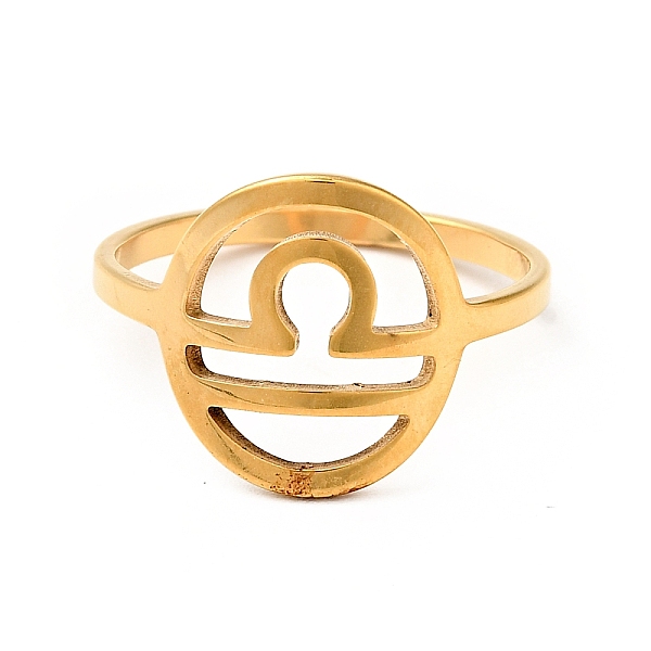 

PandaHall Ion Plating(IP) 201 Stainless Steel Constellations Libra Finger Ring for Women, Golden, US Size 7(17.3mm) 201 Stainless Steel...
