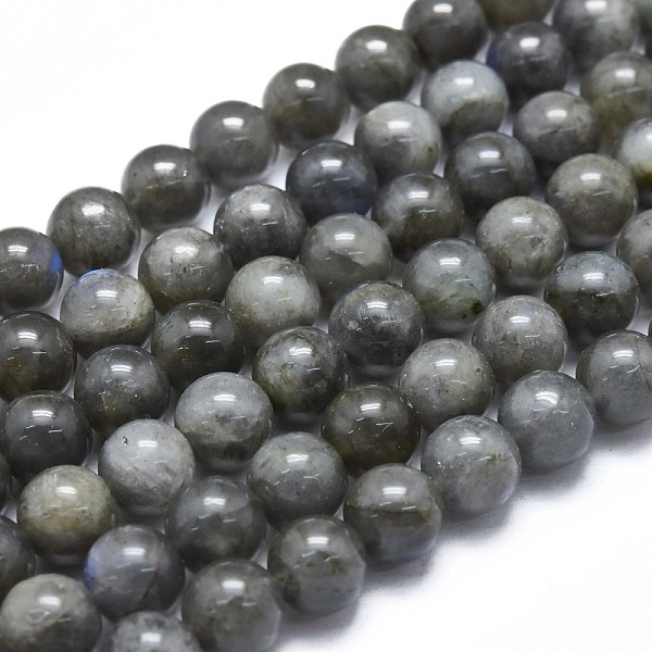 

PandaHall Natural Labradorite Beads Strands, Round, 6~6.5mm, Hole: 0.6mm, about 71pcs/strand, 15.35 inch(39cm) Larvikite Round