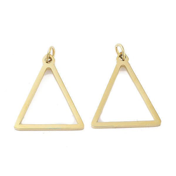 

PandaHall 304 Stainless Steel Pendants, Laser Cut, with Jump Ring, Golden, Triangle, 17x15x1mm, Hole: 2mm 304 Stainless Steel Triangle