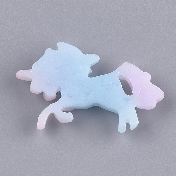 

PandaHall Resin Cabochons, with Glitter Powder, Unicorn, Colorful, 22x36x5mm Resin Unicorn
