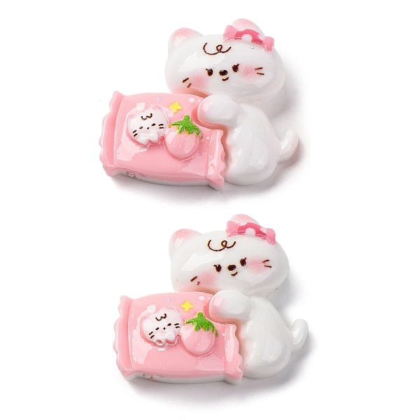 猫をテーマにした不透明樹脂カボション